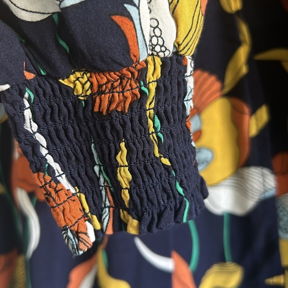 Flying Tomato Blue Floral Long Sleeve Hi / Low Dress Sz small - Picture 6 of 8